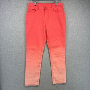 DG2 By Diane Gilman Jeans Womens Size 6P Salmon Pink Faded Denim Straight Pants